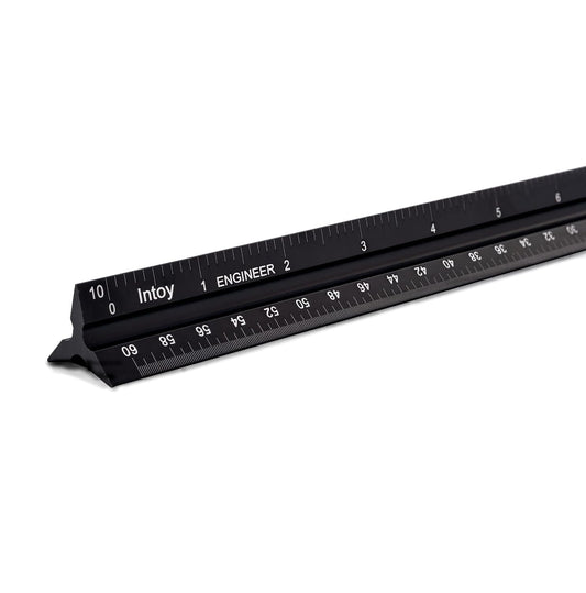 12 Inch Engineer Scale Ruler, Engineering Scale with Anodized Solid Aluminum Core, Laser Etched Scales, Imperial Scale - 1:10, 1:20, 1:30, 1:40, 1:50, 1:60, 12" Drafting Measuring Ruler