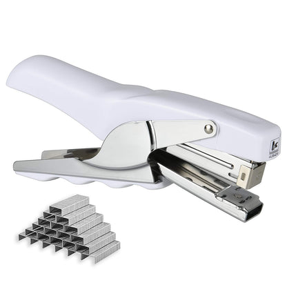 Stapler with 1000 Staples-Plier Stapler Save 60% Power(White)