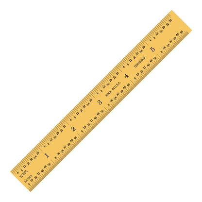 PEC Tools Metal Ruler, 12"/300mm, Made in USA