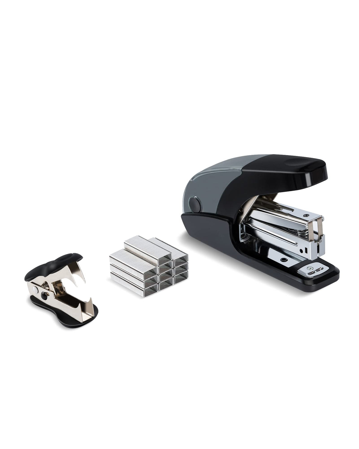 PAPERPAL Effortless Mini Stapler Set, 20 Sheet Capacity, Integrated Remover & Staple Storage, Holds 1/4" Staples, Includes 1000 Staples, Lightweight, Office, School & Daily Use, Dark Blue
