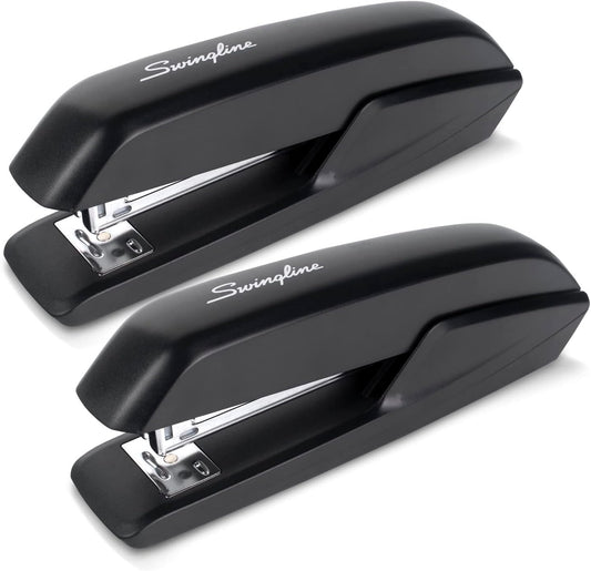 Swingline Standard Stapler, 20 Sheet Capacity, Eco Version, Jam Free, 2 Pack, Black (54501)