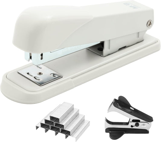 M&G Metal Stapler with 1000 Staples & Remover, 25-Sheet Compact, White