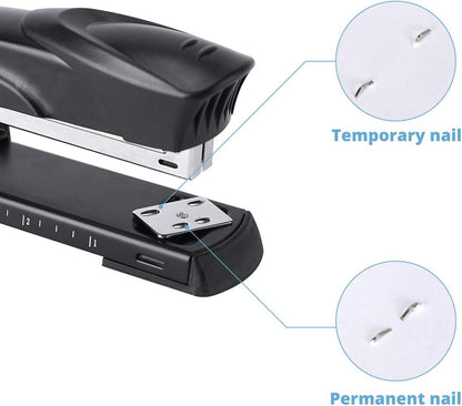 Long Reach Stapler,with 2000 Staples & Stapler Remover Full Strip，20-25 Sheet Capacity,with Built-in Ruler and Adjustable Locking Paper Guide, Gray