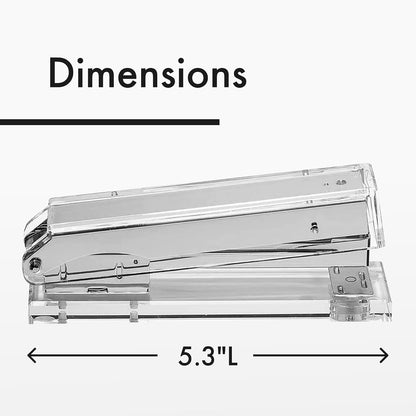 OfficeGoods Acrylic Stapler, Stylish and Compact Design, Silver