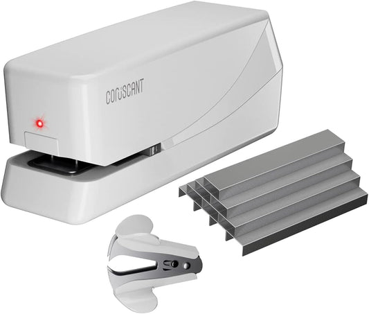 Coruscant Electric Stapler, Automatic Stapler, Heavy Duty，25 Sheet, Store 210 Staples，Includes 2000 Staples and 1 Staple Remover. Electric Desktop AC or Battery Powered for Home/Office Use