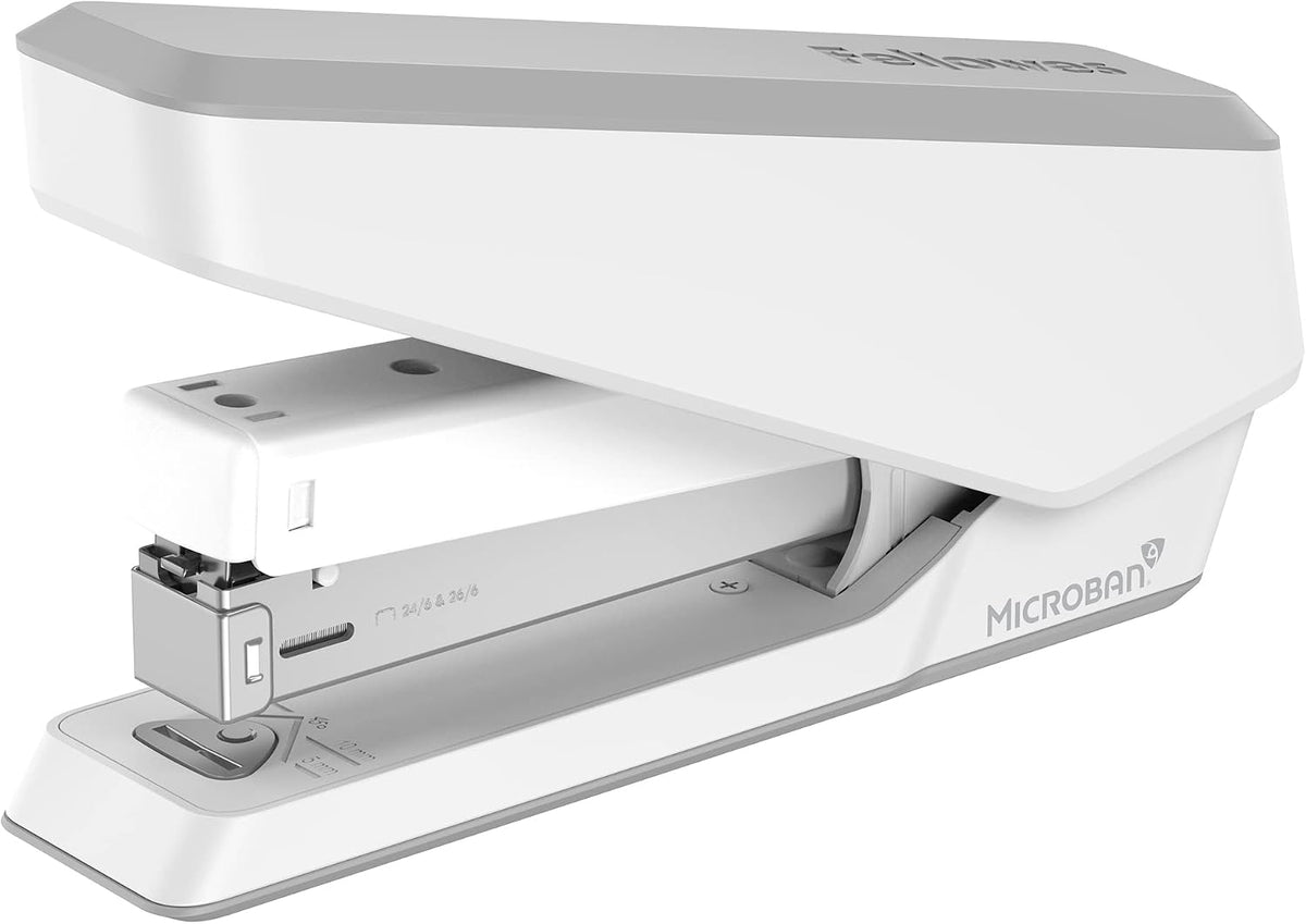 Fellowes LX850 EasyPress Office Stapler, Full Strip Effortless One-Touch Stapler for Classroom, Home and Office, Holds Full Strip of Staples, 25 Sheet Capacity, White