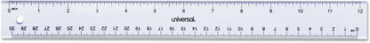 Universal Clear Plastic Ruler, Standard/Metric, 12" Long, 1/16 Graduations, 1 Count