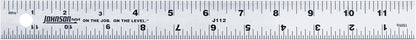 Johnson Level & Tool J112 Aluminum Rule, 12", Silver, 1 Ruler*