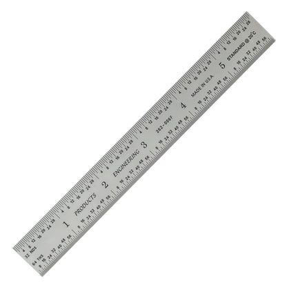 PEC Tools Metal Ruler, 12"/300mm, Made in USA