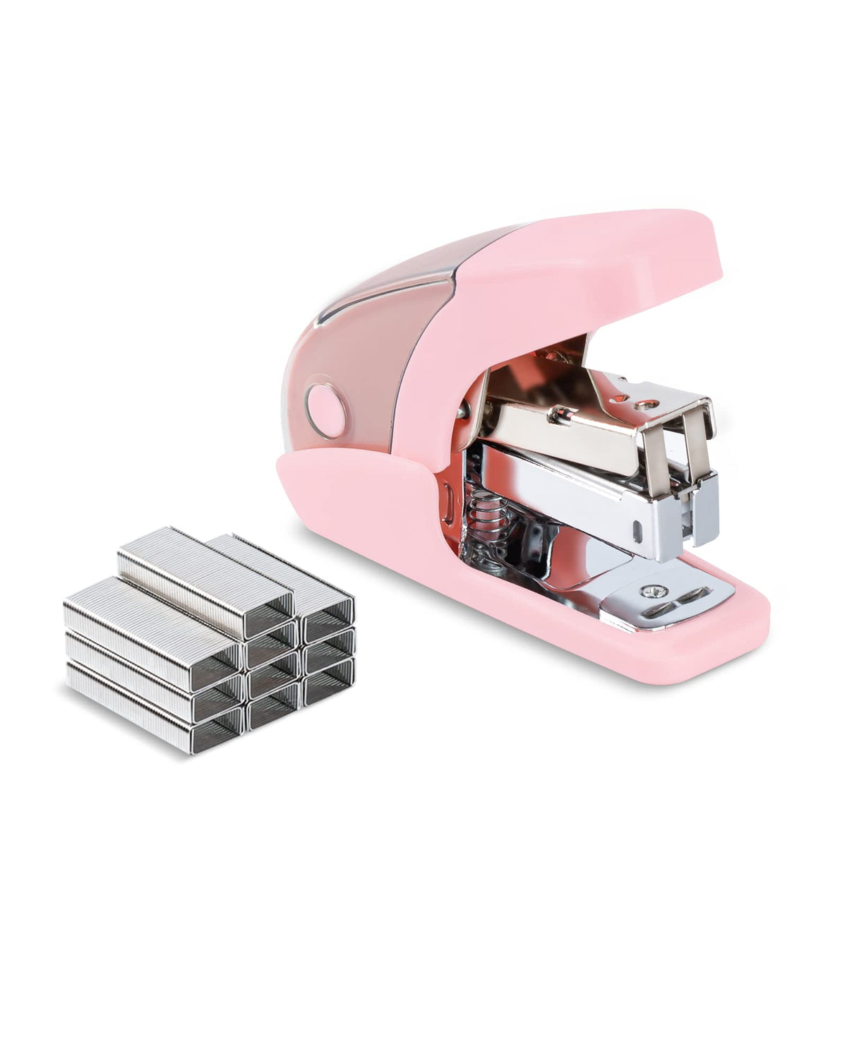 PAPERPAL Effortless Mini Stapler Set, 20 Sheet Capacity, Integrated Remover & Staple Storage, Holds 1/4" Staples, Includes 1000 Staples, Lightweight, Office, School & Daily Use, Dark Blue