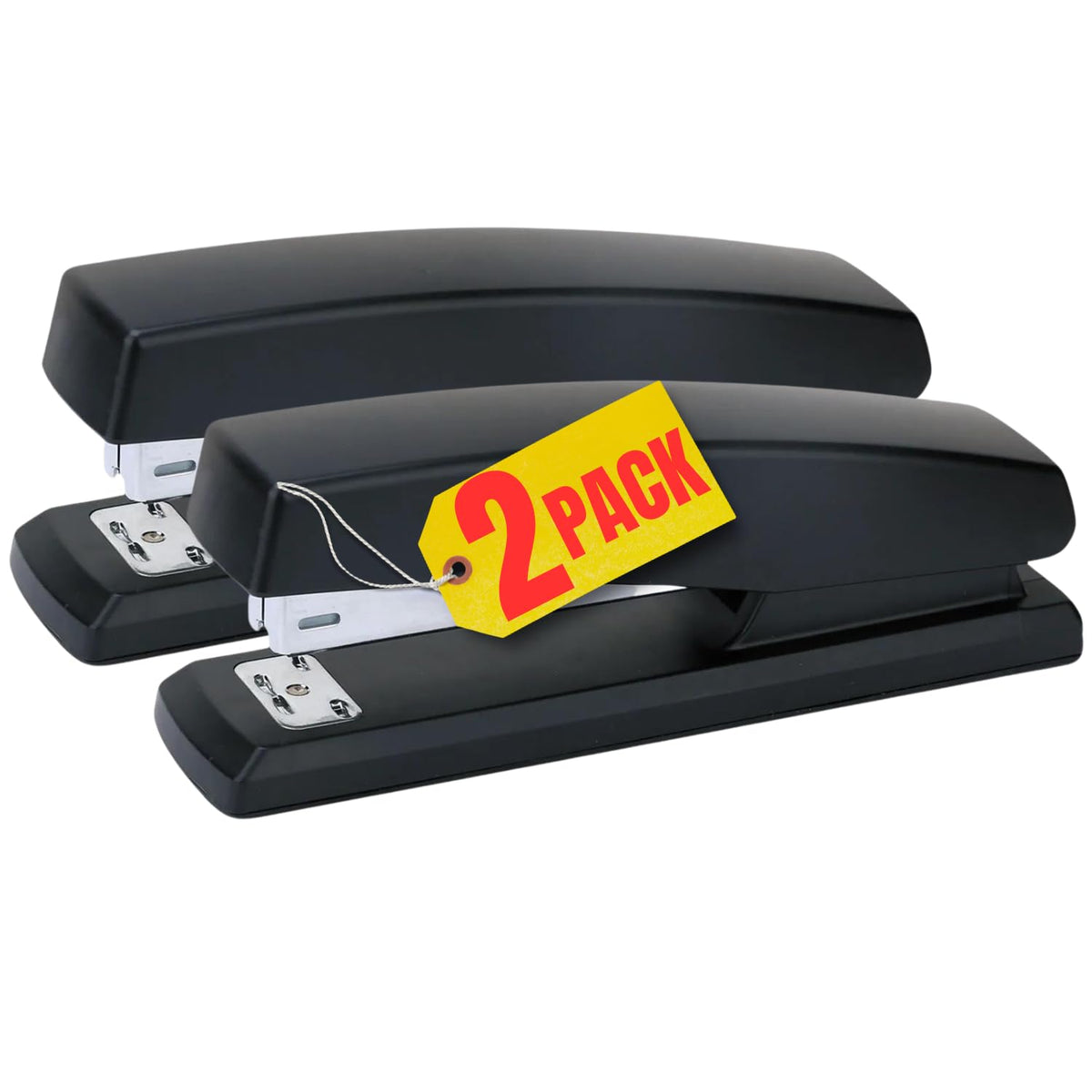 1InTheOffice Office Stapler for Desk, Heavy Duty Desk Stapler, Black, 20 Sheets Capacity,2 Pack