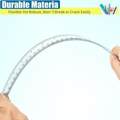Ruler, 32 Pack 12 Inch Clear Plastic Rulers Bulk for Classroom