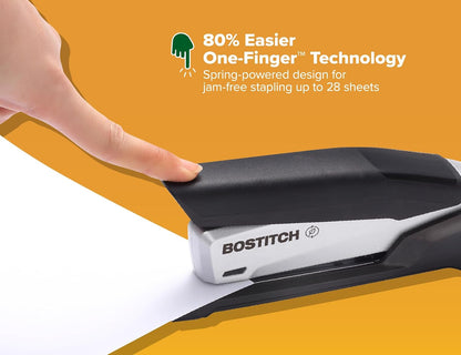 Bostitch Office Executive 3 in 1 Stapler, One Finger, 25 Sheet, Gray