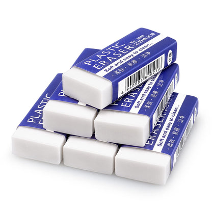 Tamaki Erasers, Large, White, 12 Pack