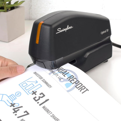 Swingline Electric Stapler, 30 Sheet Capacity, Optima 30, Black (42150)