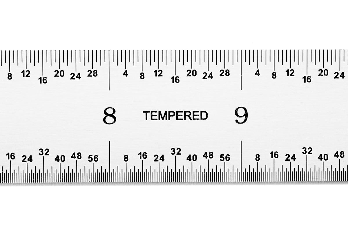 PEC Tools Metal Ruler, 12"/300mm, Made in USA