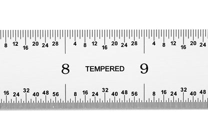 PEC Tools Metal Ruler, 12"/300mm, Made in USA