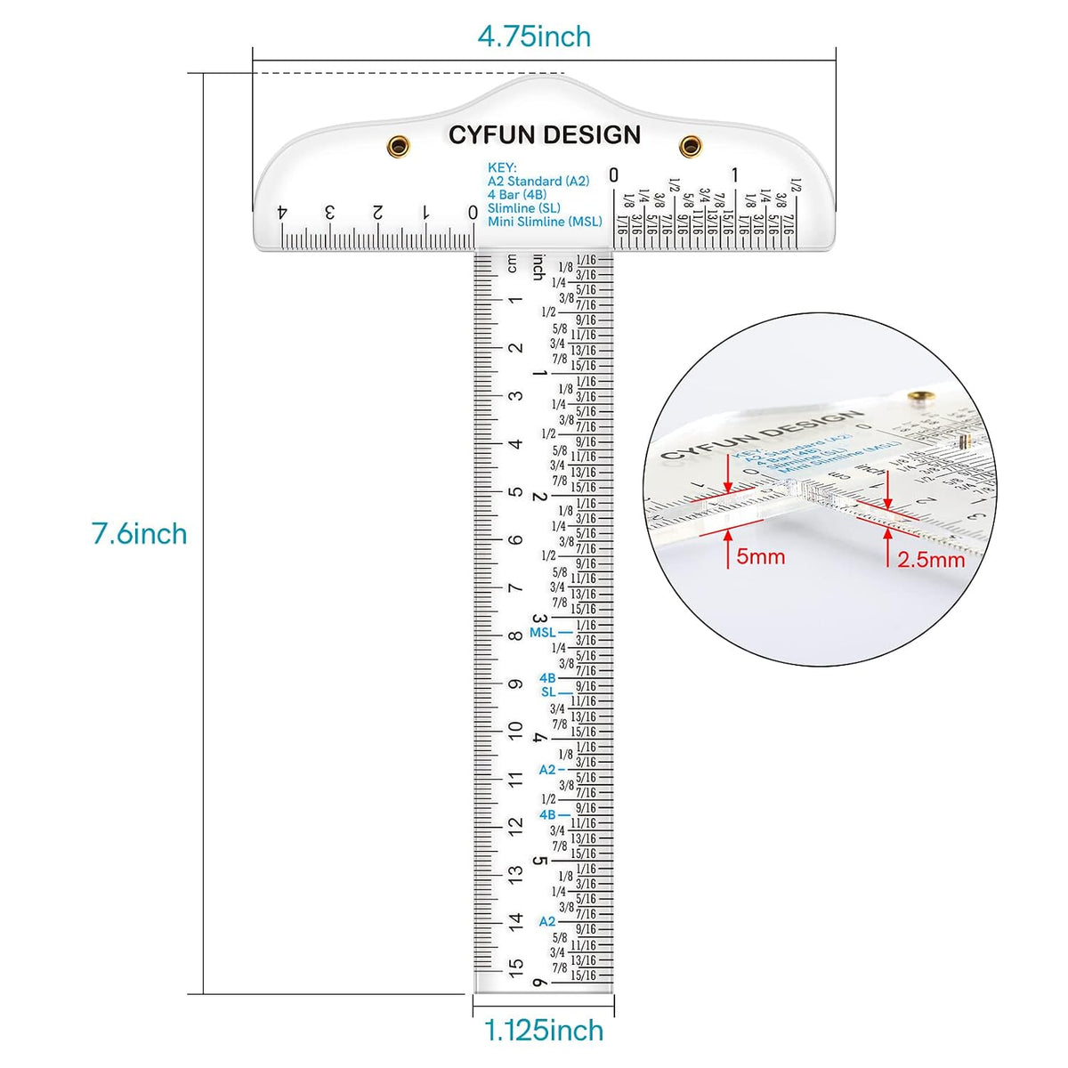 6 Inches Acrylic Clear T-Square Ruler,1 Pack,T Square Ruler,Transparent,T Ruler,for Crafting Drafting and General Layout Work Art Framing & Drafting Scrapbooking Crafting Arts Crafts Supplies Tools