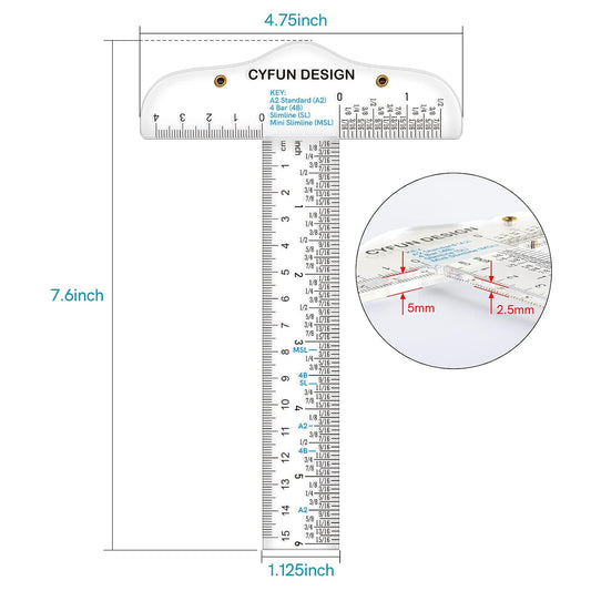 6 Inches Acrylic Clear T-Square Ruler,1 Pack,T Square Ruler,Transparent,T Ruler,for Crafting Drafting and General Layout Work Art Framing & Drafting Scrapbooking Crafting Arts Crafts Supplies Tools