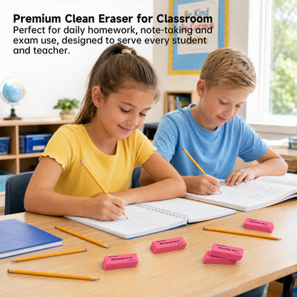 Shuttle Art Pink Erasers, 300 Pack Bulk for School, Office, Latex-Free Soft Erasers for Kids, Teachers as School Supplies