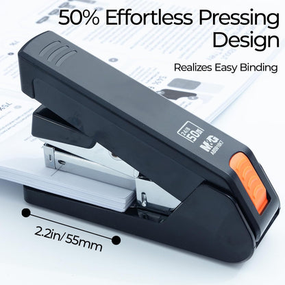 M&G Heavy-Duty Stapler for Desk, 50 Sheet Effortless No-Jam Stapling, Black