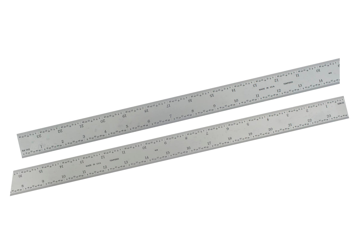PEC Tools Made in USA 6 Inch Metal Ruler, Scale (1/32",1/64",1/50",1/100")