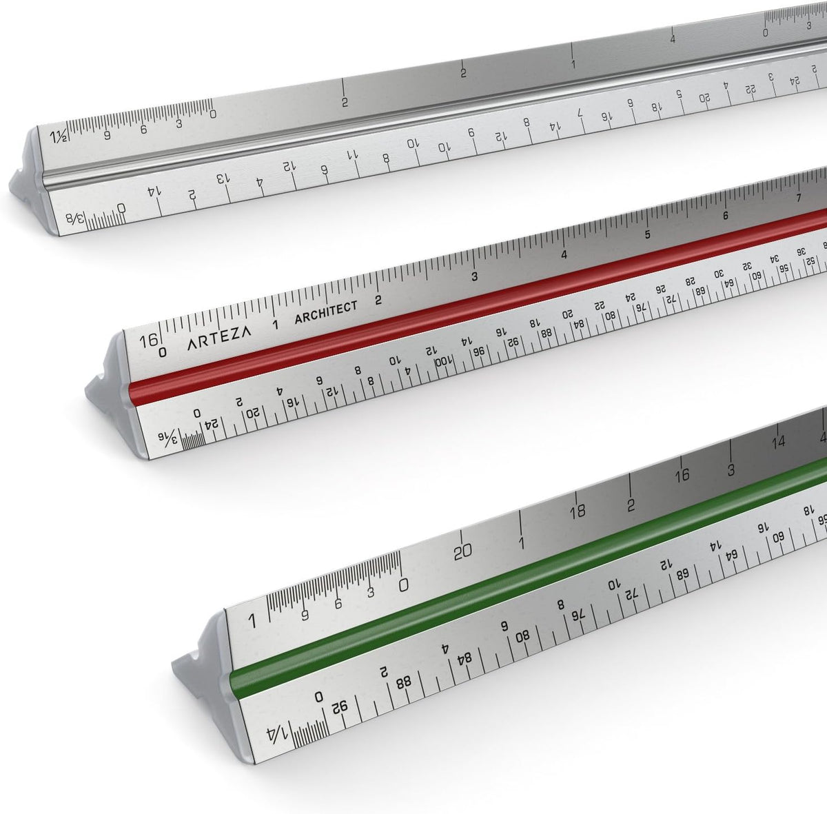 ARTEZA Architectural Scale Ruler, 12-Inch Triangular Anodized Aluminum