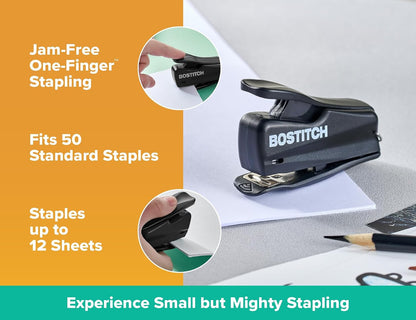Bostitch Nano Mini Staplers, Black, 2-Pack (1830-2PK)