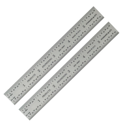 PEC Tools Metal Ruler, 12"/300mm, Made in USA
