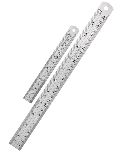 Mr. Pen- Metal Straight Edge Ruler, 4 pcs, 6", 8", 12", 14", Black