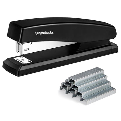 Amazon Basics Stapler Value Pack, 25 Sheet Capacity, Standard, with 3000 Staples and 3 Staple Removers, Black, 3-Pack