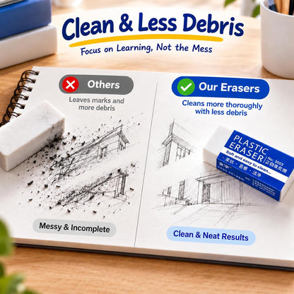 12 Pack White Erasers for Pencils, Large Eraser for Kids and Artists