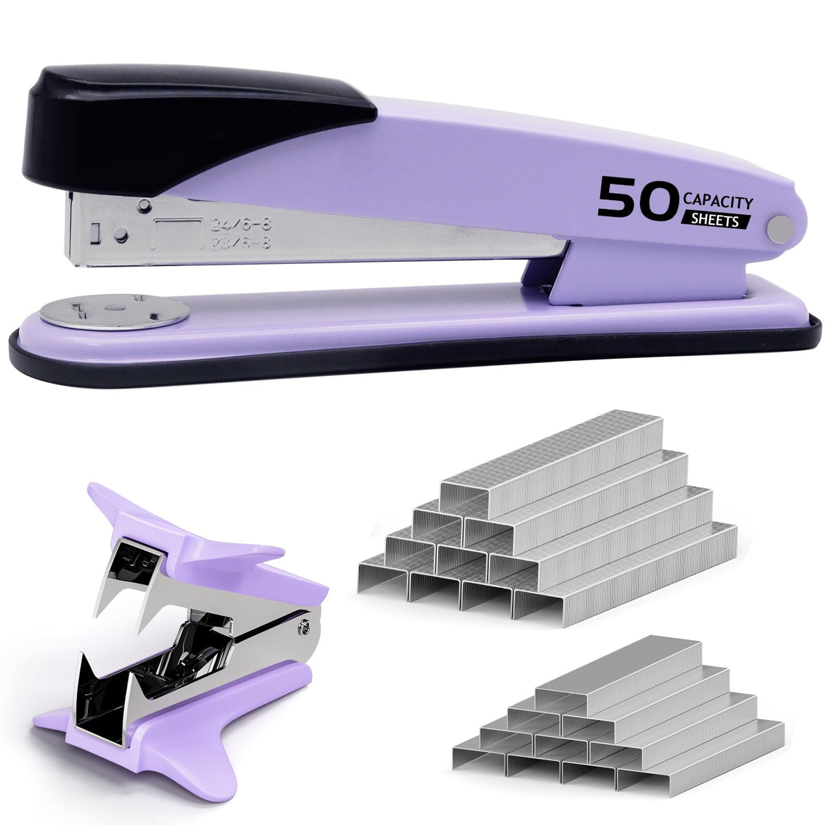 Pink Stapler Heavy Duty, Staplers for Desk, 2000 Staples, Staple Remover