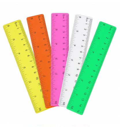 5 Pcs Mini Rulers, 6 Inch Plastic Ruler for School and Office