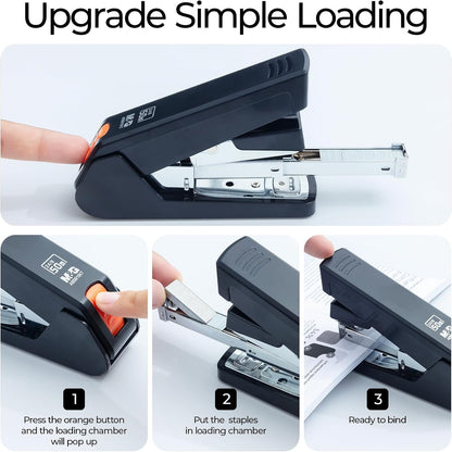 M&G Heavy-Duty Stapler for Desk, 50 Sheet Effortless No-Jam Stapling, Black