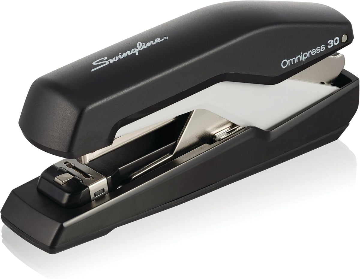 Swingline Stapler, Omnipress 30 Stapler, "Press Anywhere for Easier Use", 30 Sheet Capacity, Black/Gray (5000585A)