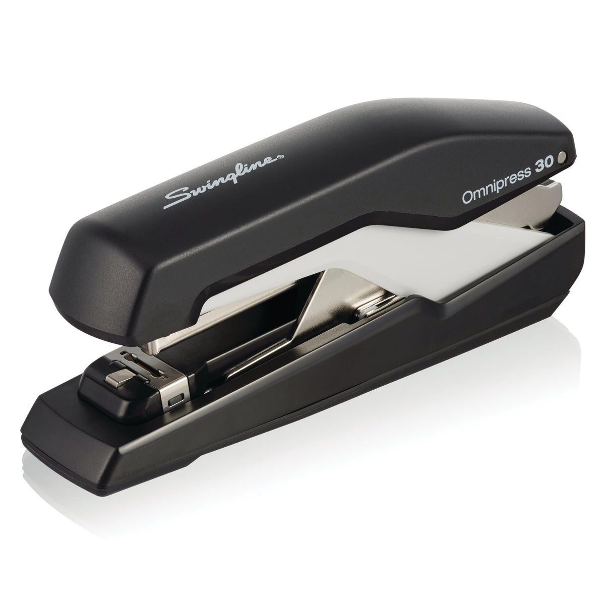 Swingline Stapler, Omnipress 30 Stapler, "Press Anywhere for Easier Use", 30 Sheet Capacity, Black/Gray (5000585A)
