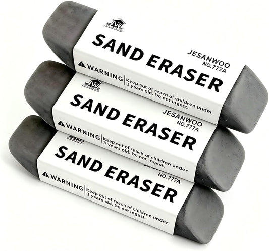 3-Pack Sand Erasers -Removes Pen, Ink,Colored Pencil Marks -Non-Toxic Correctionfor Paper, School &Office Supplies,DrawingArt kneaded Erasers