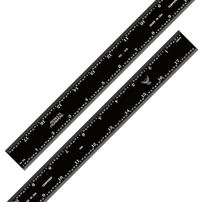PEC Tools Made in USA 6 Inch Metal Ruler, Scale (1/32",1/64",1/50",1/100")