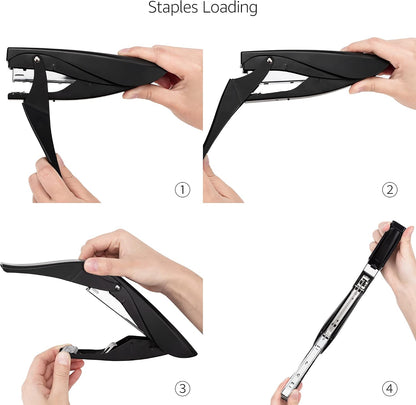 Amazon Basics Effortless Handheld Plier Stapler, 25 Sheet Capacity, Heavy Duty, Black