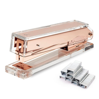 OfficeGoods Acrylic Stapler, Stylish and Compact Design, Silver
