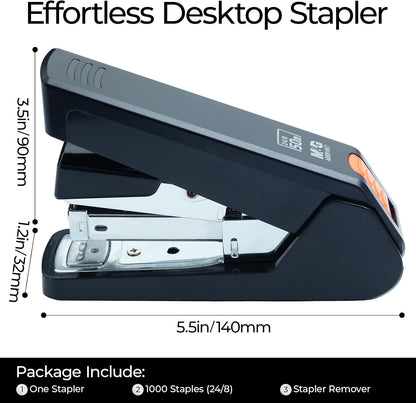M&G Heavy-Duty Stapler for Desk, 50 Sheet Effortless No-Jam Stapling, Black