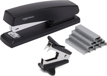 Amazon Basics Stapler Value Pack, 25 Sheet Capacity, Standard, with 3000 Staples and 3 Staple Removers, Black, 3-Pack