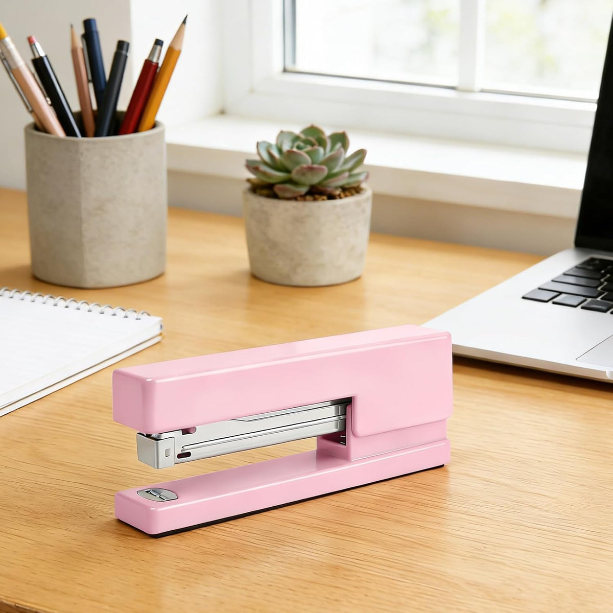 Stapler 25 Sheet Capacity with 830 Staples and Staple Remover, Pink Stapler