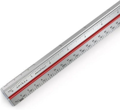 ARTEZA Architectural Scale Ruler, 12-Inch Triangular Anodized Aluminum