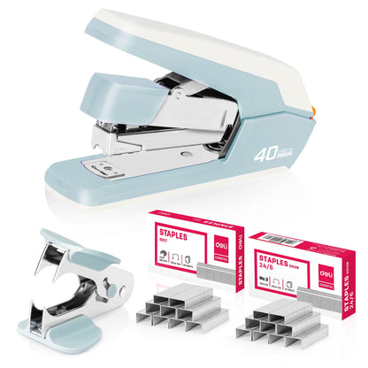 Deli Effortless Desktop Stapler, Heavy Duty Stapler, Black