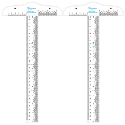 2 PCS 6 Inch /12Inch Clear Acrylic Ruler Zero-Centering Ruler with Inches & Metric Measuring Tool 12" and 6" Inch Straight Edge Rulers for Scrapbooking Card-Making Student School Office Home Tool