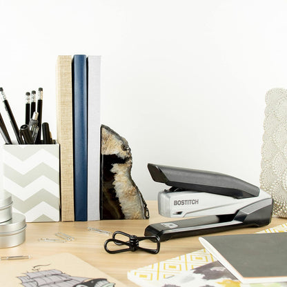 Bostitch Office Executive 3 in 1 Stapler, One Finger, 25 Sheet, Gray