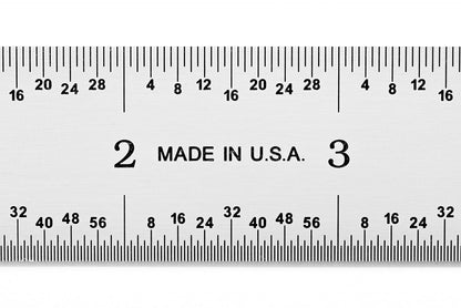 PEC Tools Metal Ruler, 12"/300mm, Made in USA