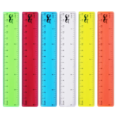 Mr. Pen- Plastic Rulers, 6 Inch, 3 Pack, Easy-to-Read Markings